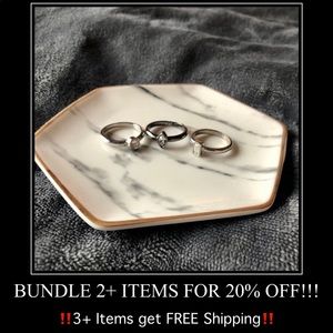 Express Set of 3 Silver rings with Clear Crystals